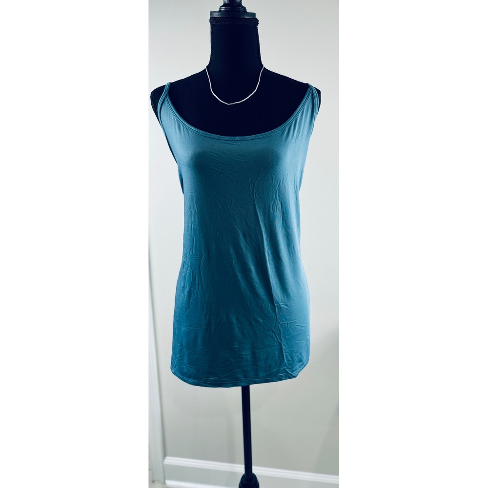 LB Cacique Sleep Tank Top Adjustable Straps Blue Green Sleeveless‎ Size 22/24
